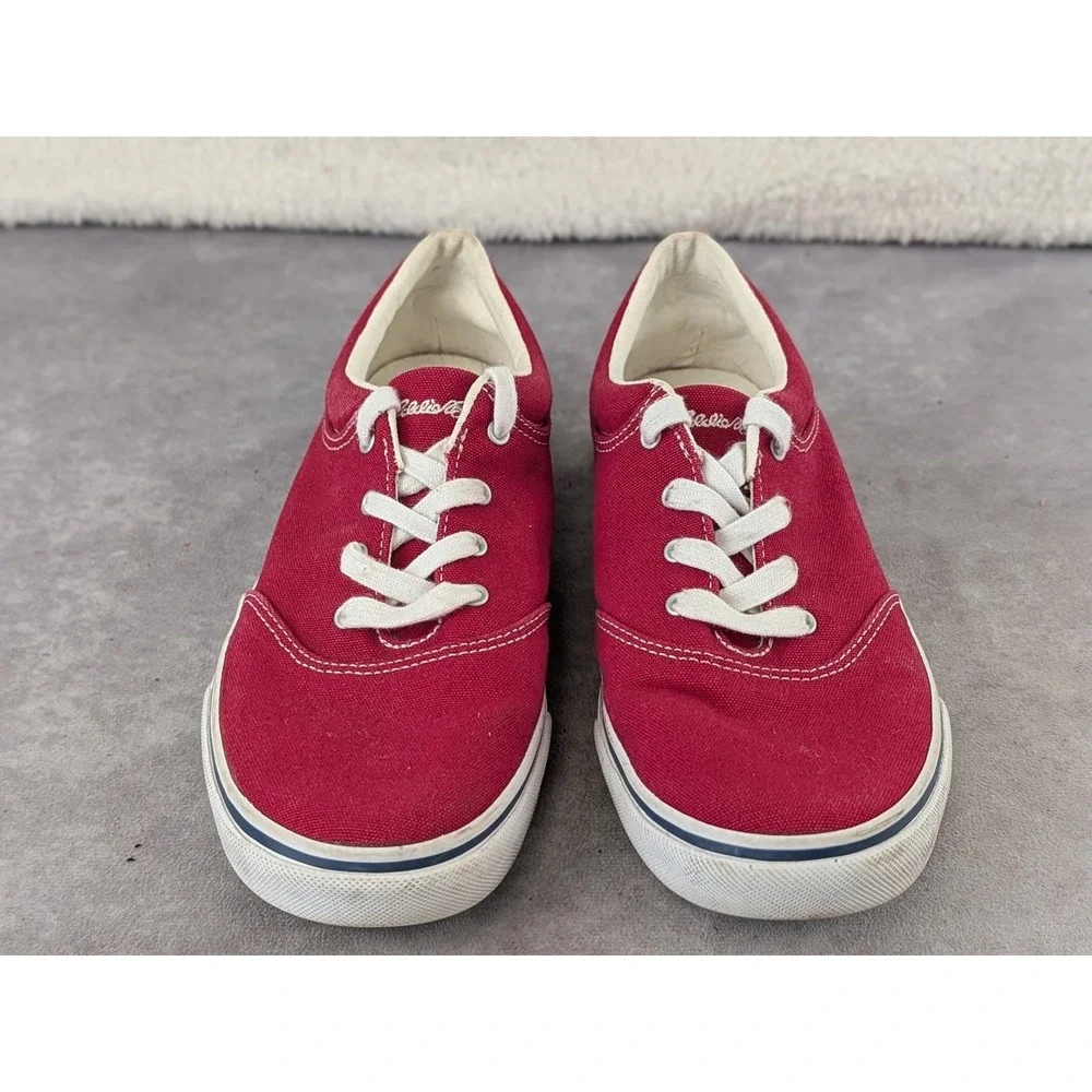 Eddie Bauer Womens Red Canvas Low Top Lace Up Sneakers 9XX20128 Size 9